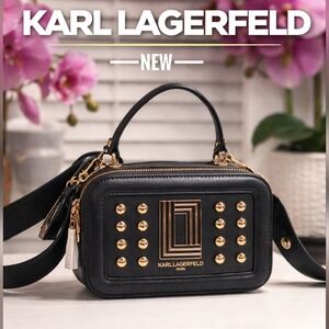 Karl Lagerfeld Paris Studded Leather Crossbody | New With Tags
